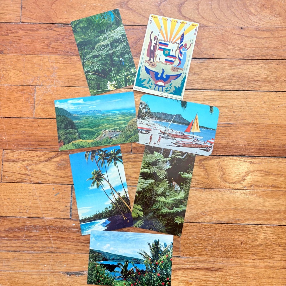 Vintage Hawaii Postcard Lot of 7 Travel Souvenir Multi Color 1950s 1960s